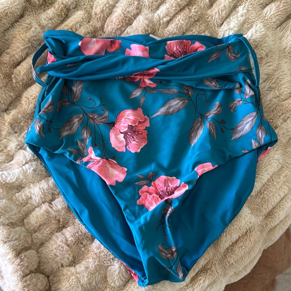 Floral High-Waisted Bikini Bottom